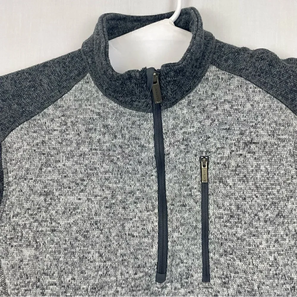 Woolrich Sweater Adult Medium Gray Outdoor Pullover Quarter Zip Fishing Mens‎